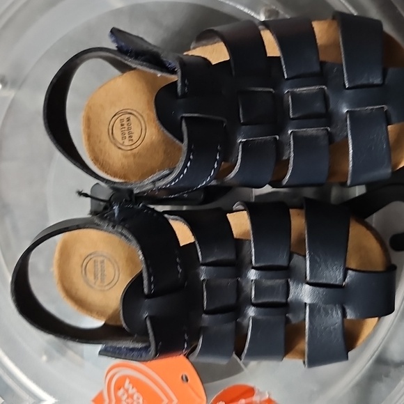 I Children's Black Leather Sandals - Picture 12 of 12